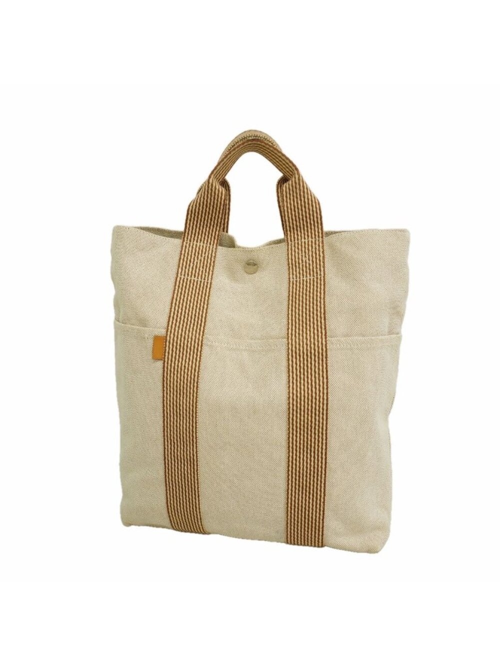 Hermes Tote Bag New Fourre Tout Cabas Canvas Brown Silver
